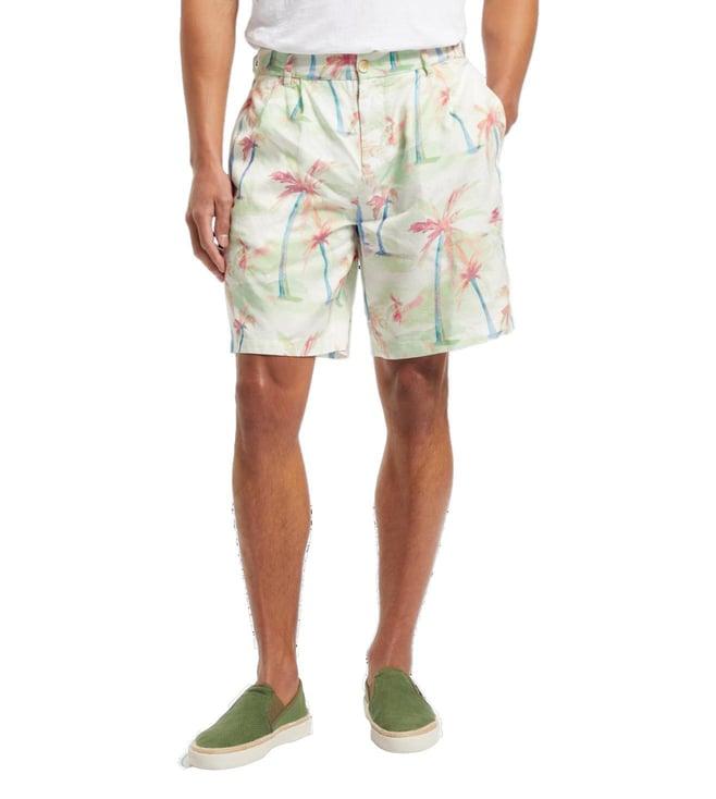 scotch & soda white printed regular fit shorts