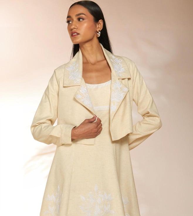 masaba ivory pomegranate embroidred jacket