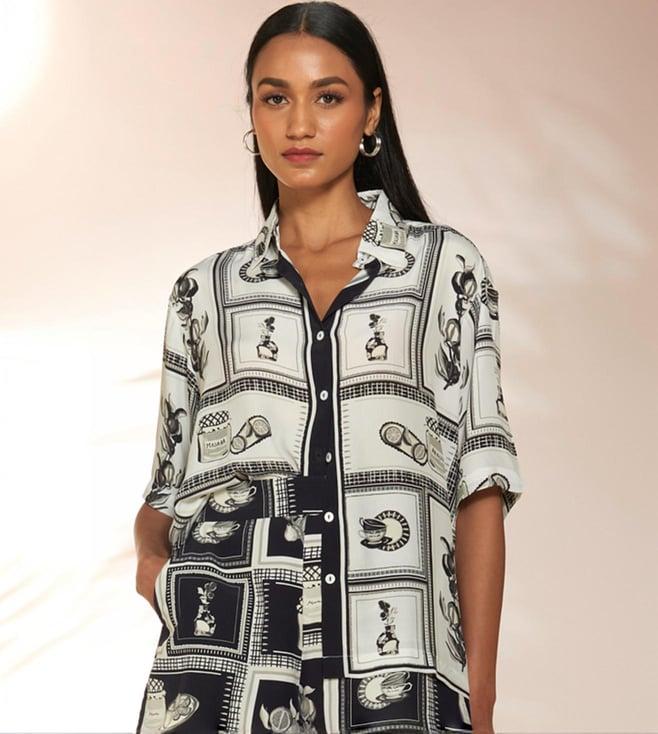 masaba black & white checkmate shirt