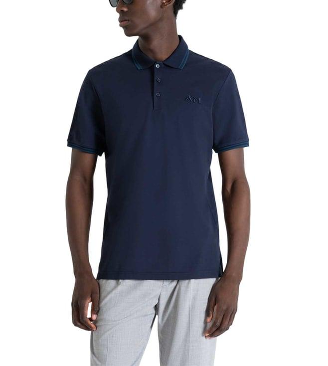 antony morato blue regular fit polo t-shirt