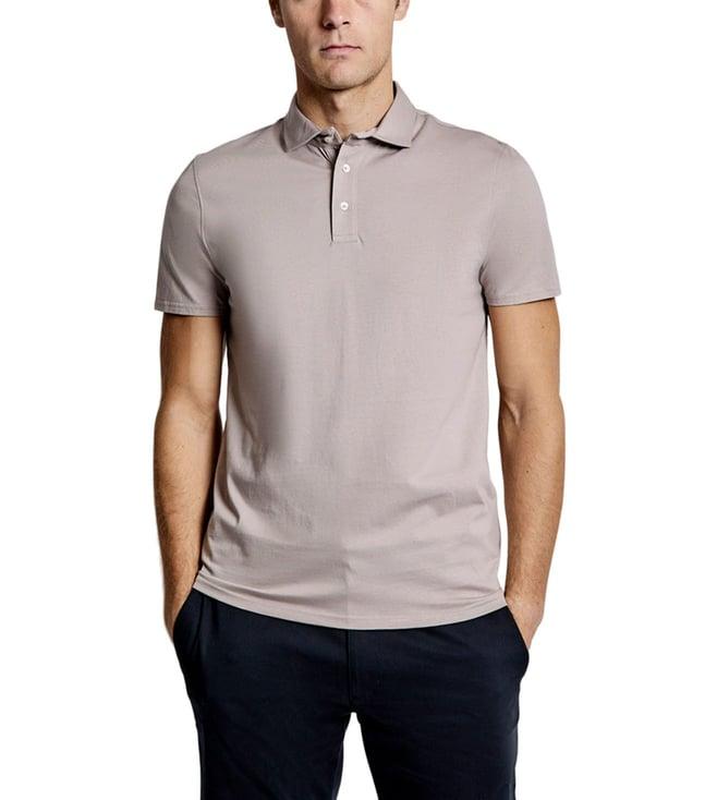 bruun & stengade beige regular fit polo t-shirt