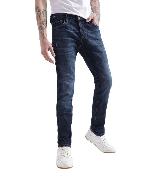 true religion skinny blue mid rise distressed jeans