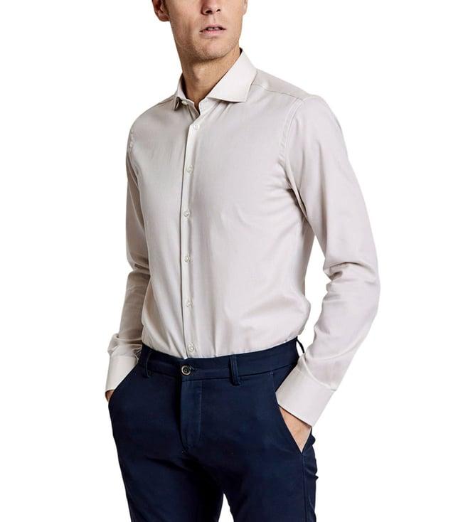 bruun & stengade beige slim fit shirt