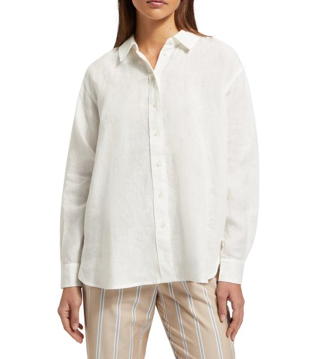 scotch & soda white loose fit shirts