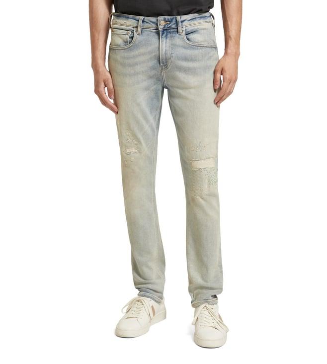 scotch & soda skim blue days acid wash mid rise jeans