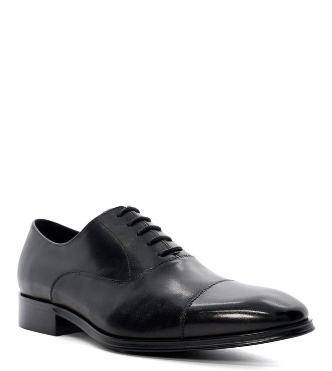 dune london men's solver black oxford shoes