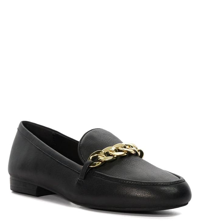 dune london women's gaiia black loafers