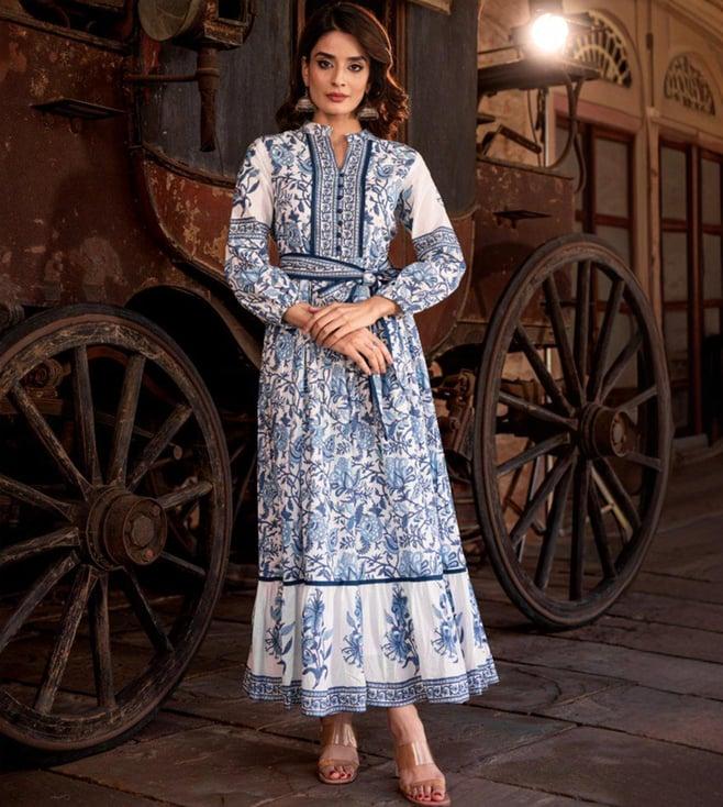 autumnlane sam anokhi navy print cotton dress