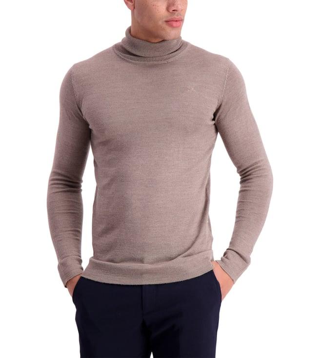 lindbergh beige slim fit sweater