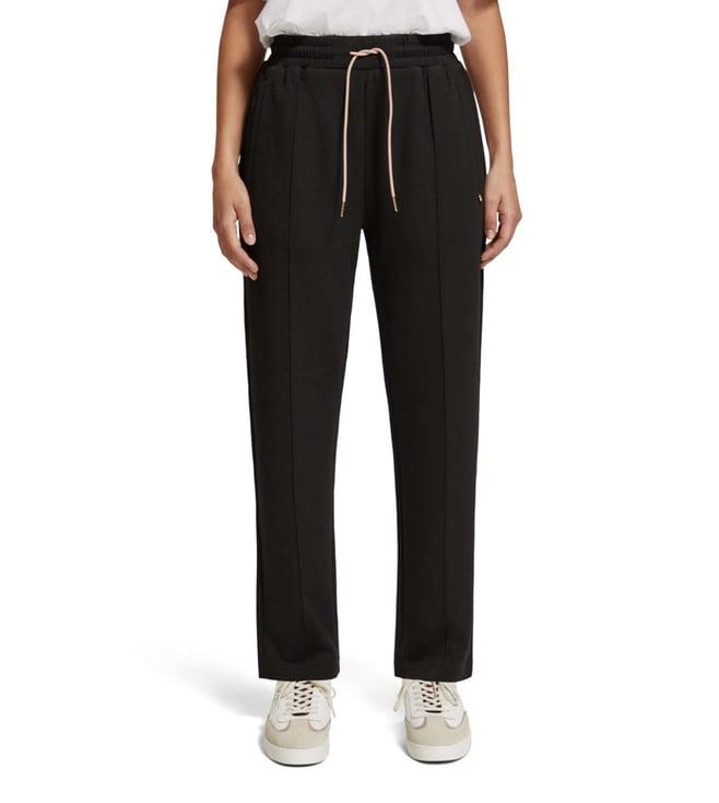 scotch & soda black straight fit trackpants