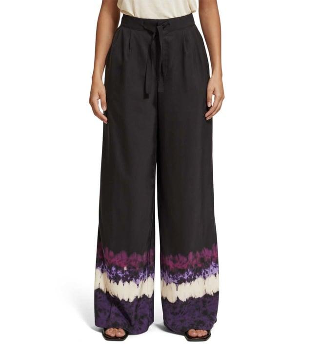 scotch & soda black tie - dye loose fit pants