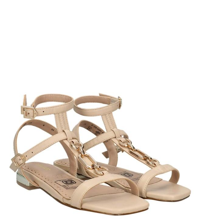 bagatt women's glaze beige ankle strap sandals