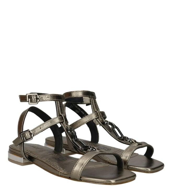 bagatt women's glaze metallics ankle strap sandals