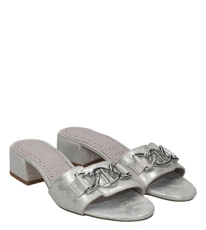 bagatt women's ring silver slide sandals