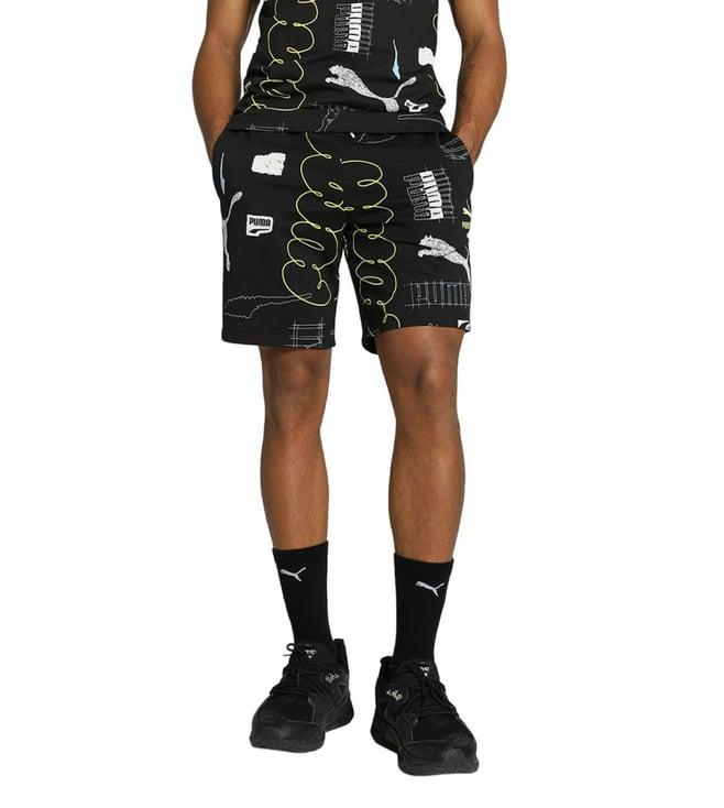 puma black classics brand love aop tr printed regular fit shorts