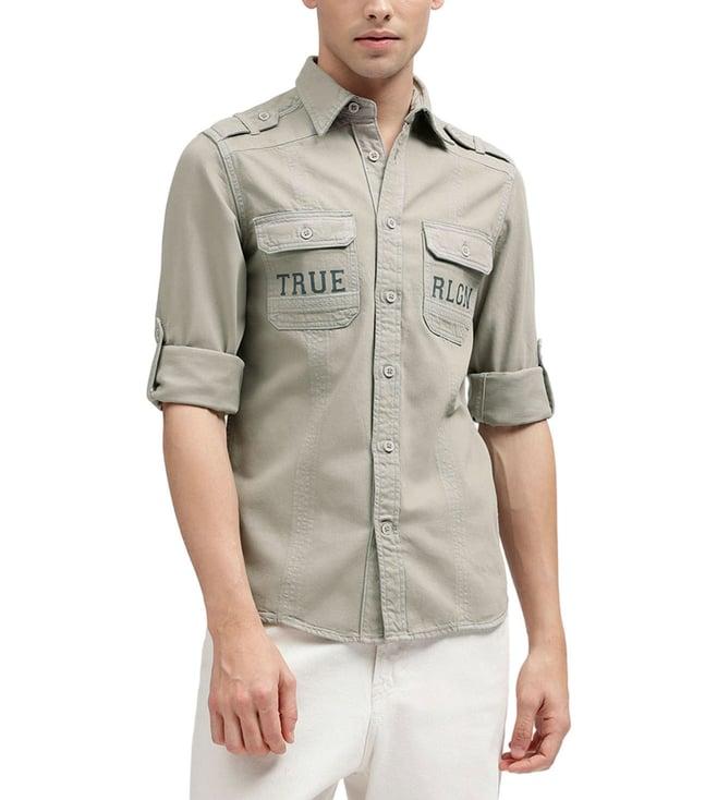 true religion grey logo regular fit shirt