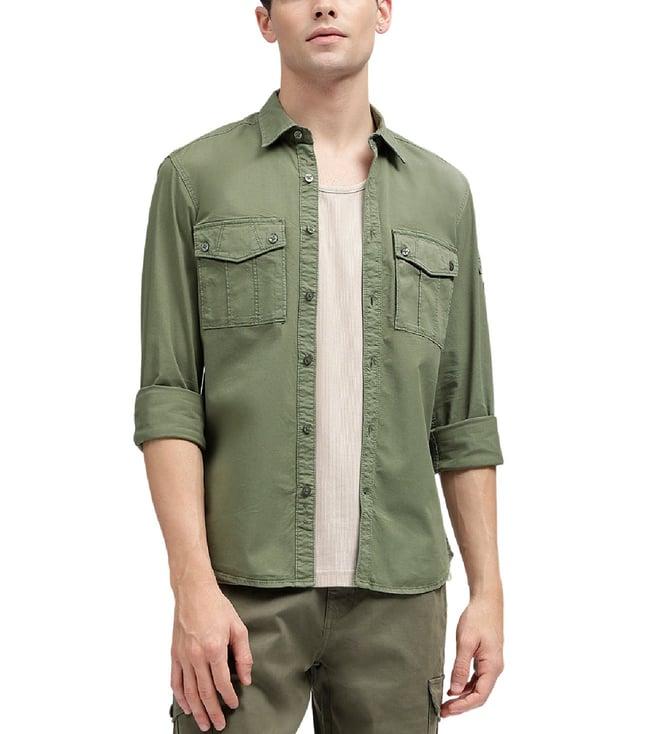 iconic olive regular fit shirt