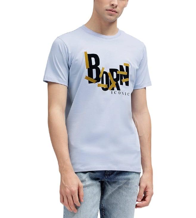 iconic blue typography logo regular fit t-shirt