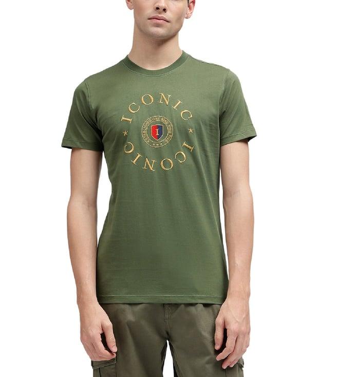 iconic olive typography logo regular fit t-shirt