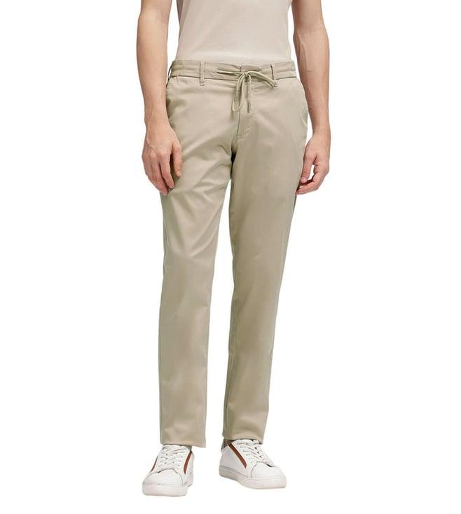 bruun & stengade beige regular fit drawstring trousers