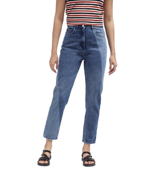 iconic slim blue washed mid rise jeans