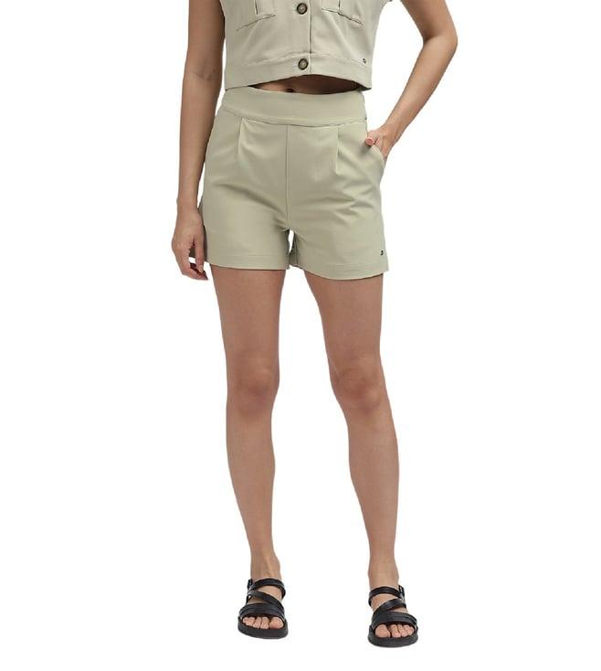 elle green relaxed fit shorts