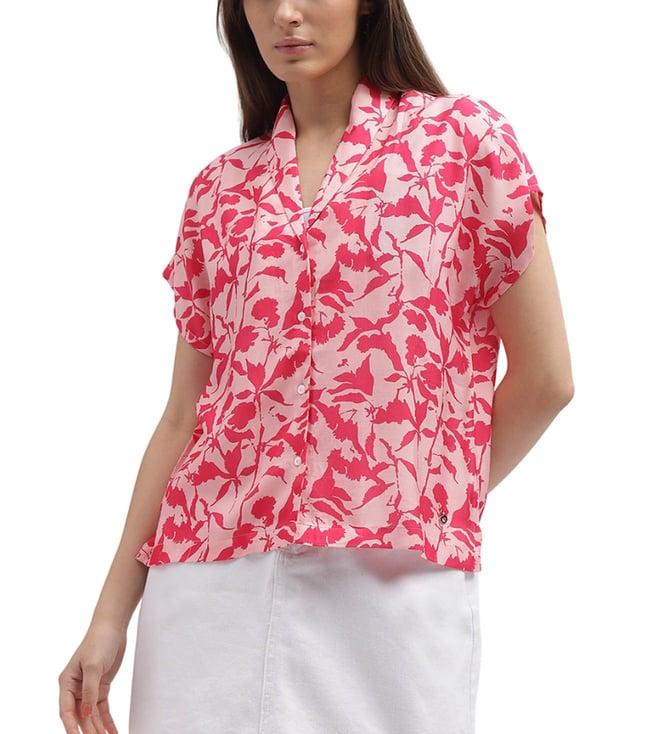 iconic pink printed regular fit shirt