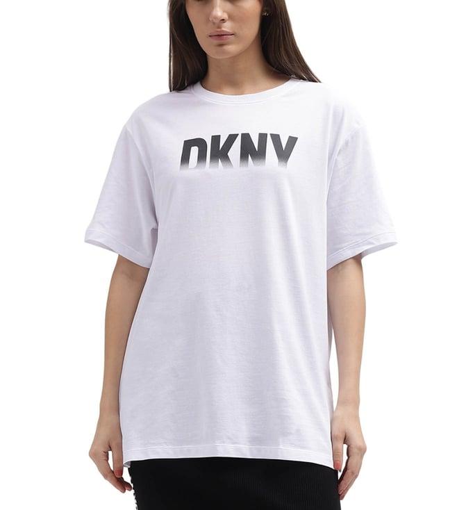 dkny white logo regular fit t-shirt