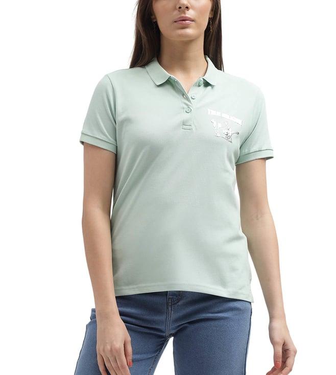 true religion green logo regular fit polo t-shirt