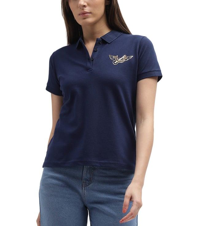 true religion blue logo regular fit polo t-shirt