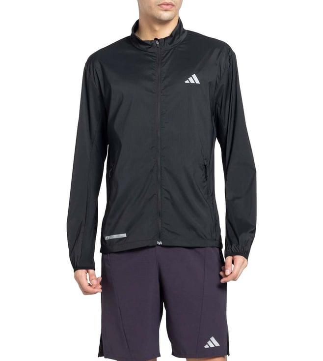 adidas black logo slim fit sports jacket