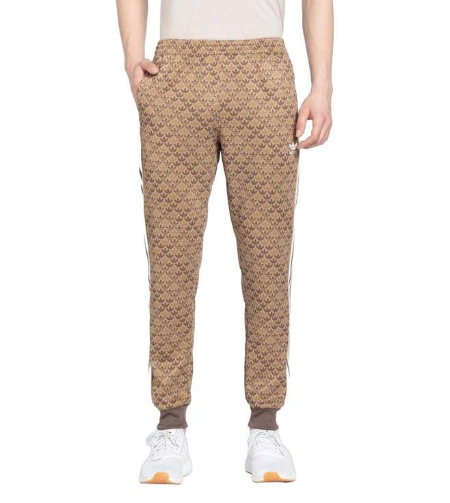 adidas originals brown logo regular fit joggers