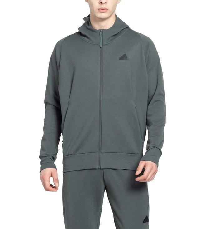 adidas grey logo loose fit hoodie