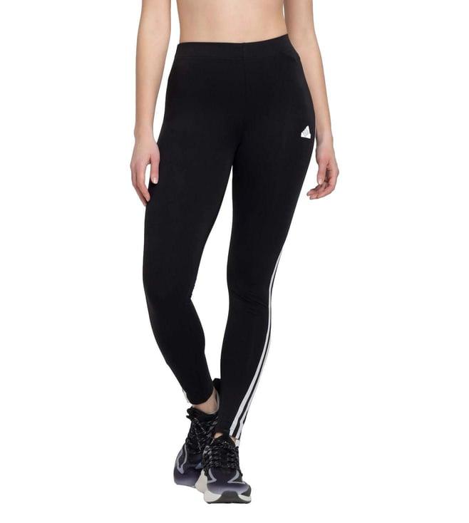 adidas black stripes fitted tights