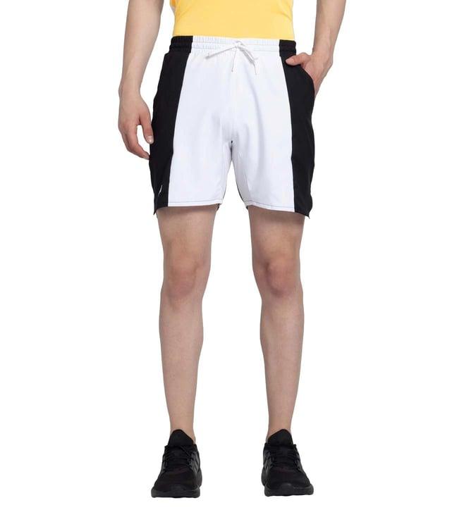 adidas white colour-block regular fit shorts