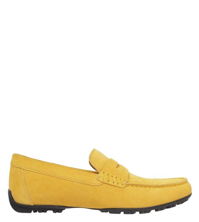 geox men's u kosmopolis & grip yellow loafers