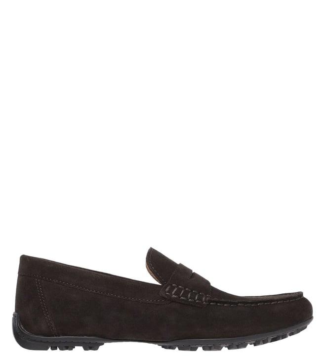 geox men's u kosmopolis & grip dark brown loafers