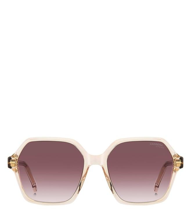 carrera 206824ham563x pink uv protected geometric sunglasses for women