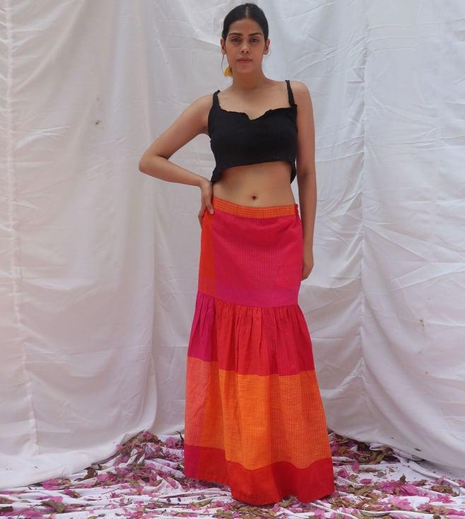 chidiyaa rainbow cafe croma handwoven cotton skirt