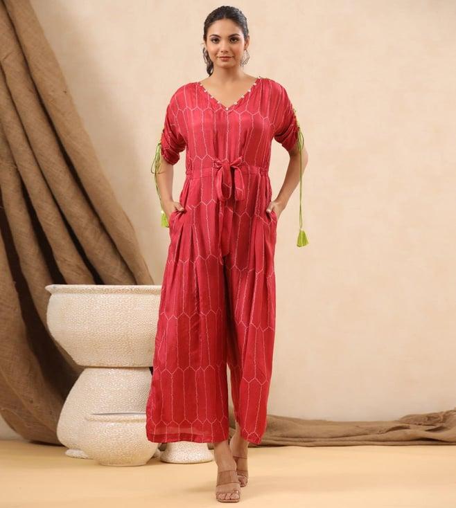 autumnlane orlando crimson cotton jumpsuit