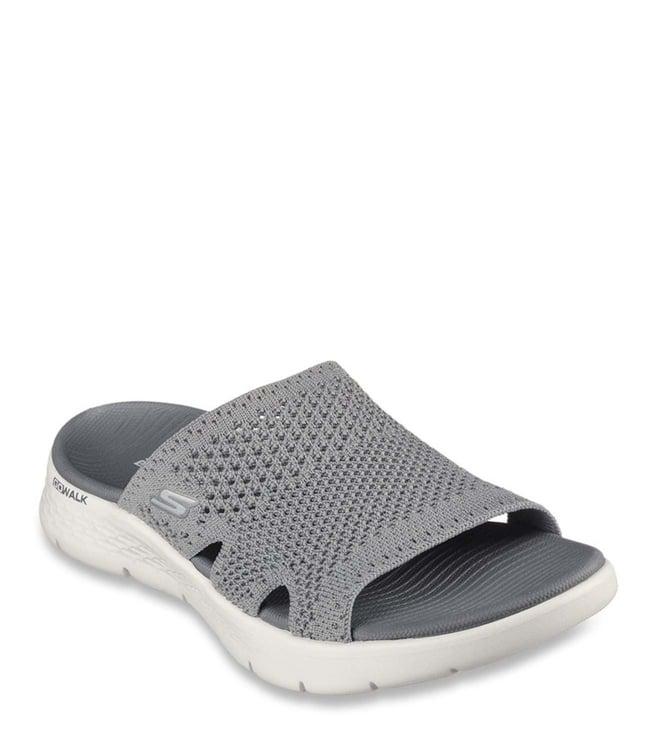 skechers women's go walk flex sandal - elation grey sports sandals