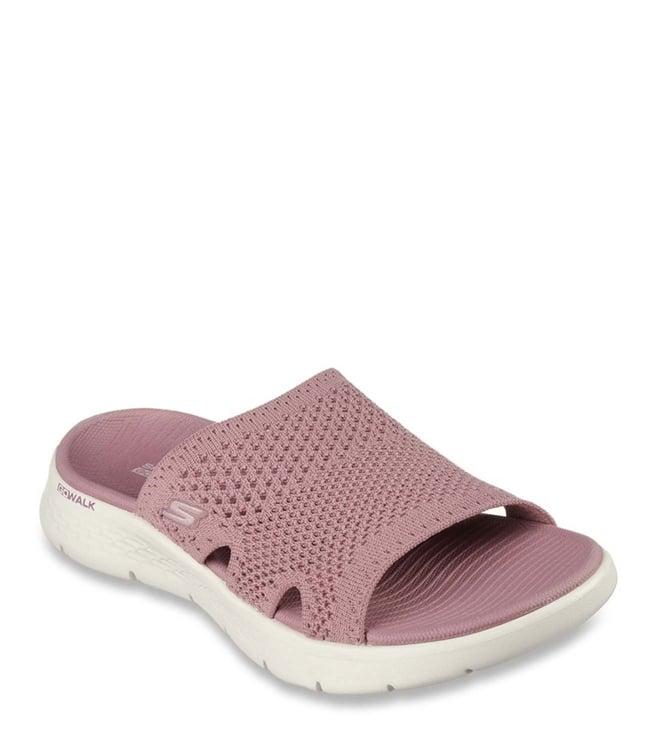 skechers women's go walk flex sandal - elation mauve sports sandals