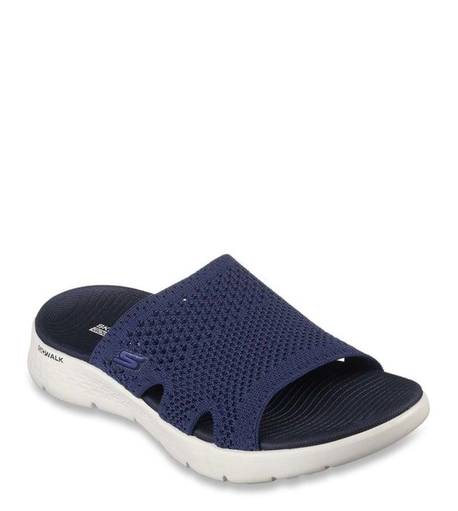 skechers women's go walk flex sandal - elation navy sports sandals