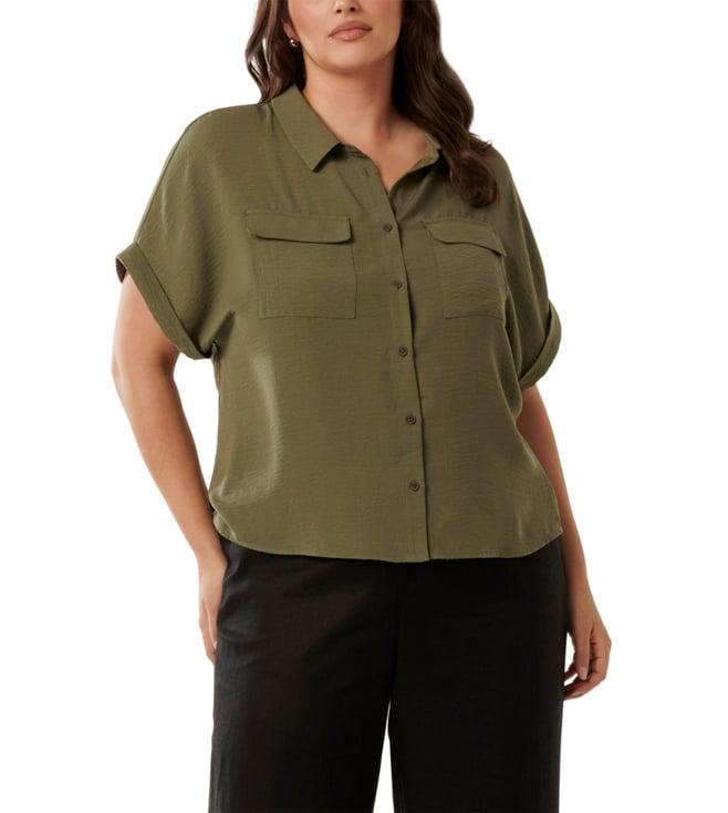 forever new khaki sawyer curve regular fit shirt