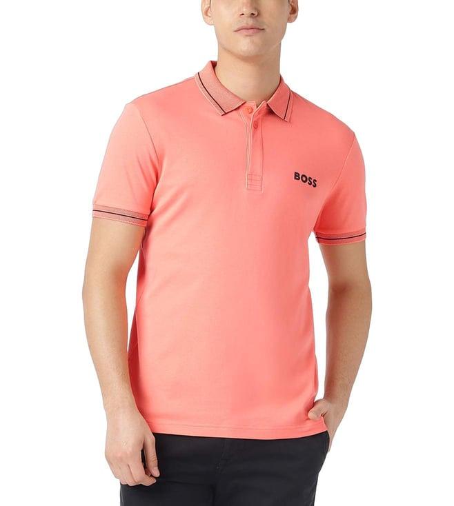 boss open red slim fit polo t-shirt