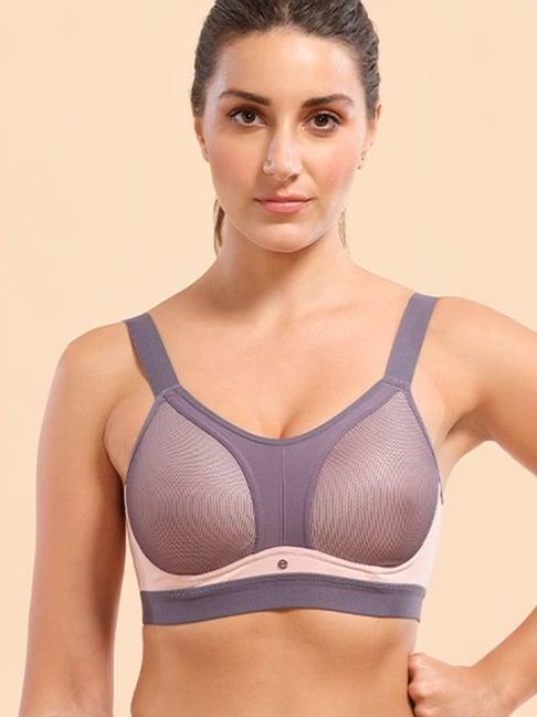 enamor purple non wired padded sports bra