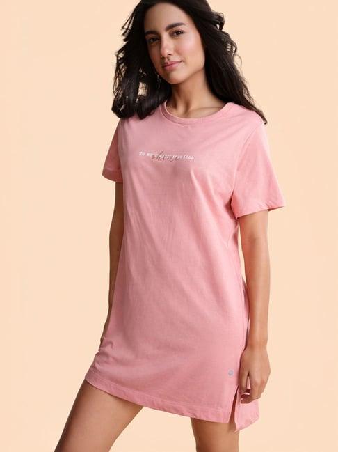 enamor peach printed t-shirt