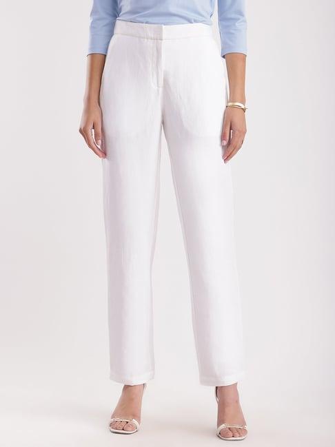 fablestreet white linen trousers