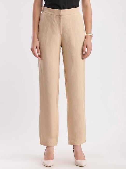 fablestreet beige cotton trousers