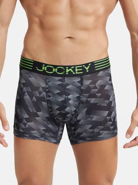 jockey mm08 black microfiber trunks with breathable mesh & stay dry technology (prints may vary)